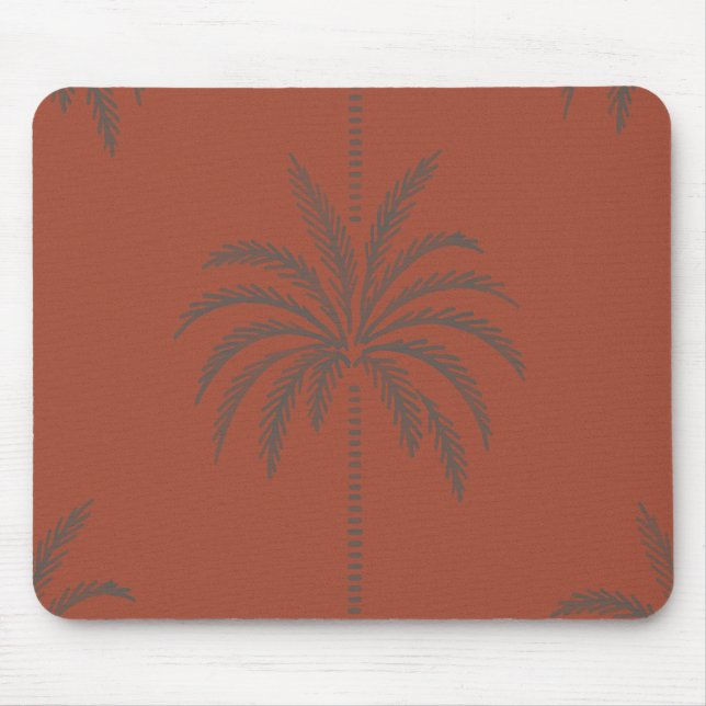 Minimal Tropical Palm Tree Pattern Terracotta  Mousepad (Vorne)