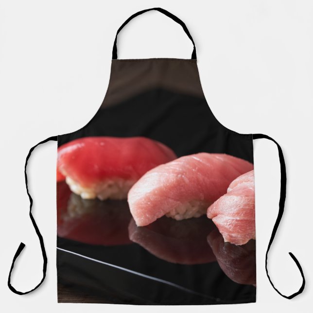 Minimal Tuna Sushi Apron – Luxe Japanese Style Schürze (Vorderseite)