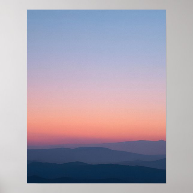 Minimal Twilight Sky Landscape Art Print Poster (Vorne)
