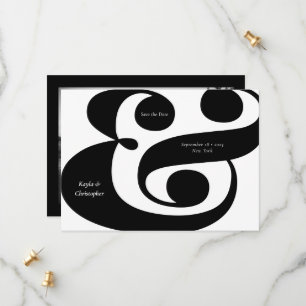 Minimal Typografie Black Ampersand Hochzeitsstift  Save The Date
