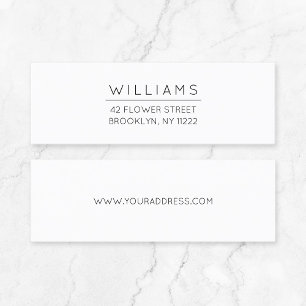 Minimal Typografy Address 01 . Mini-Visitenkarte Mini Visitenkarte