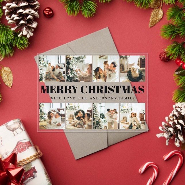 Minimal Typography Merry Christmas Holiday  Card Acryleinladungen (Insitu (Feiertag))