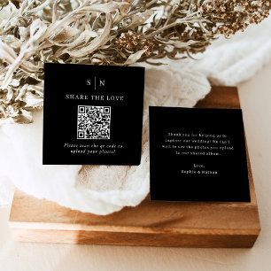 Minimal und Chic   Black QR Code Share the Liebe Begleitkarte
