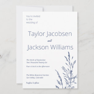 Minimal und Chic Blue Einladung