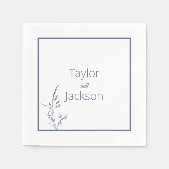 Minimal und Chic Blue Serviette (Vorderseite)