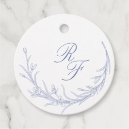 Minimal und chic Blue Wedding Monogramme Classic Geschenkanhänger