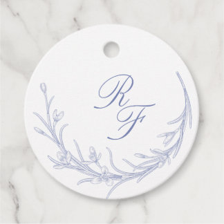 Minimal und chic Blue Wedding Monogramme Classic Geschenkanhänger