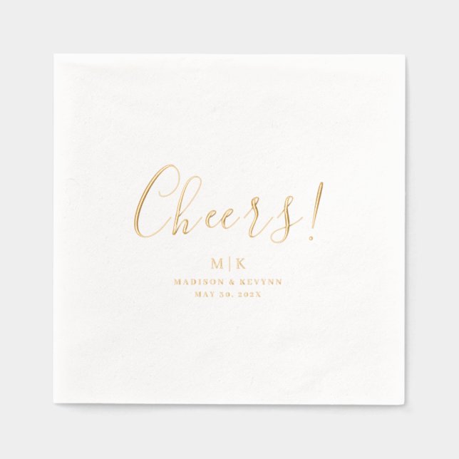 Minimal und Chic | Cheers Wedding Servietten Mit Folie (Vorderseite)
