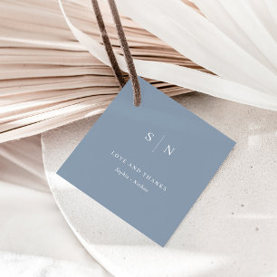 Minimal und Chic Danke, Dusty Blue Wedding Geschenkanhänger