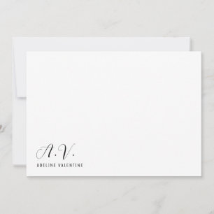 Minimal und Chic der Monogramm-Kalligraphie Mitteilungskarte
