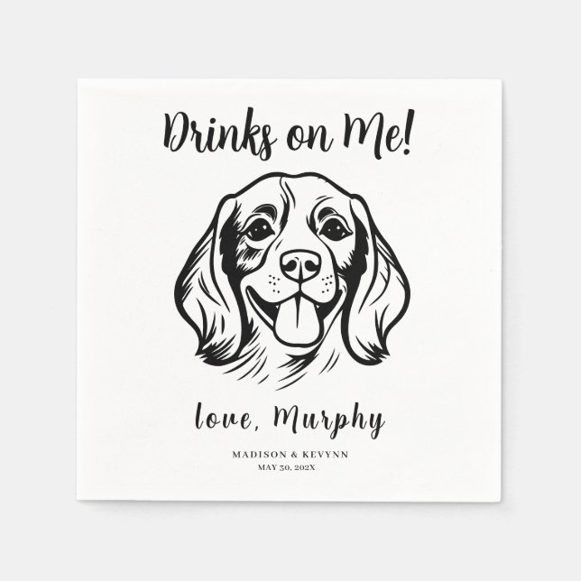 Minimal und Chic | Dog Wedding Napkins Serviette (Vorderseite)