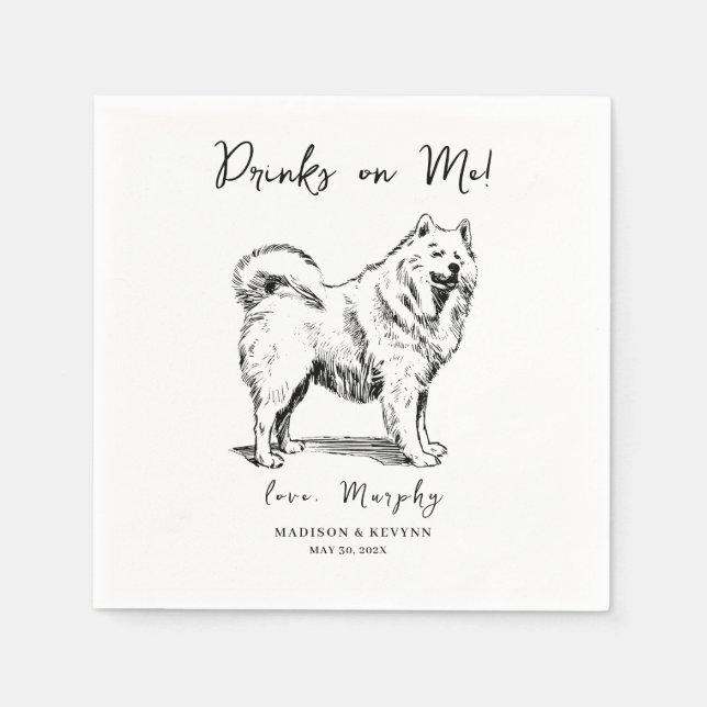 Minimal und Chic | Dog Wedding Napkins Serviette (Vorderseite)