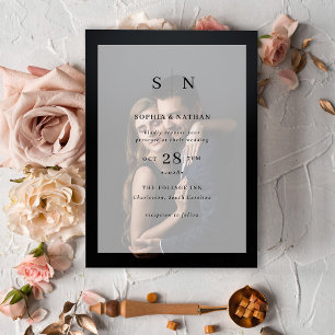 Minimal und Chic Gerahmte Foto-Overlay-Hochzeit Einladung