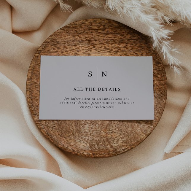 Minimal und Chic | Graue und schwarze Hochzeitdeta Begleitkarte (Von Creator hochgeladen)