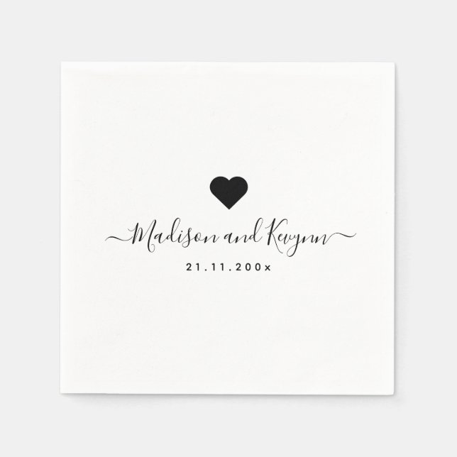 Minimal und Chic | Hochzeit Serviette (Vorderseite)