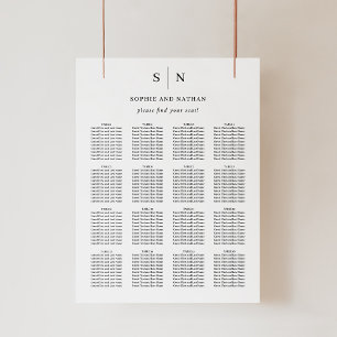 Minimal und Chic Hochzeitssitzdiagramm Poster
