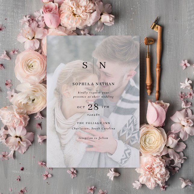Minimal und Chic | Ihr Foto mit Overlay Wedding Einladung (Von Creator hochgeladen)