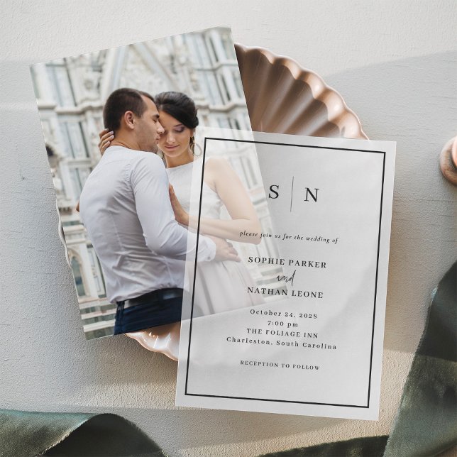Minimal und Chic | Monogram Black Border Wedding (Von Creator hochgeladen)
