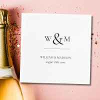 Minimal und Chic Monogram Wedding Napkins