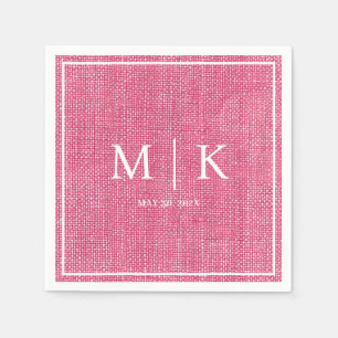 Minimal und Chic Pink Denim Fabric Wedding Serviette
