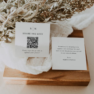 Minimal und Chic   QR Code Wedding Share the Liebe Begleitkarte