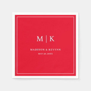 Minimal und Chic Red   Hochzeit von Napkins Serviette