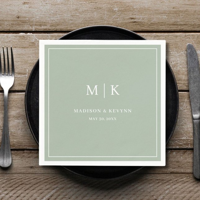 Minimal und Chic Sage Green | Hochzeit von Napkins Serviette (Von Creator hochgeladen)