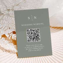 Minimal und Chic | Sage Green QR Code Wedding