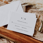 Minimal und Chic | Schwarz-Weiß-Hochzeit RSVP Karte<br><div class="desc">Diese eleganten,  modernen Hochzeitskarten sind mit einem einfachen Schwarz-Weiß-Text ausgestattet,  der minimalistischen Stil ausstrahlt. Fügen Sie Ihre Initialen oder Monogramme hinzu,  um sie komplett zu Ihrem eigenen zu machen.</div>