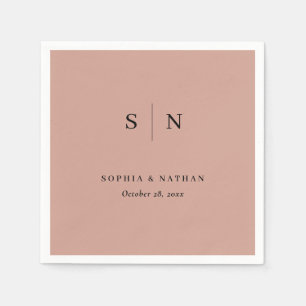 Minimal und Chic Terracotta und Black Wedding Serviette