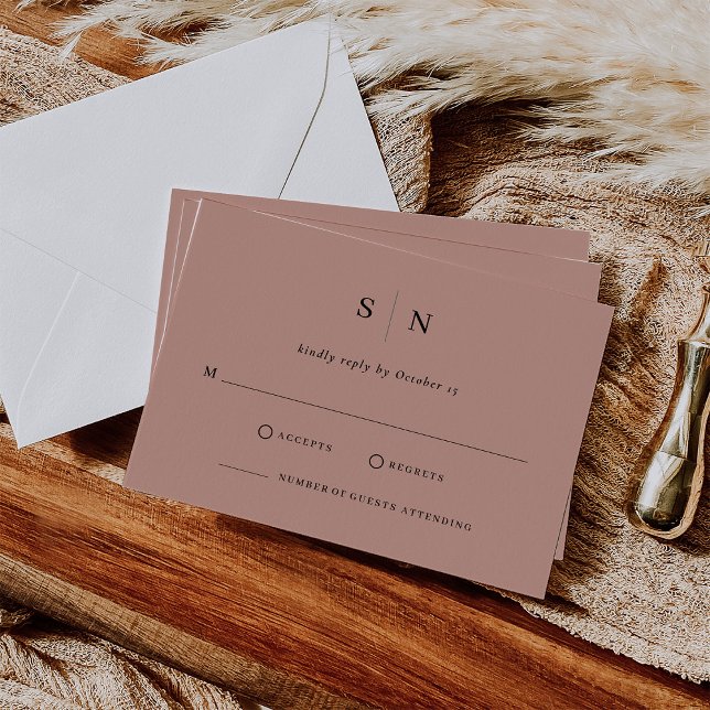 Minimal und Chic | Terracotta Wedding RSVP Karte (Von Creator hochgeladen)