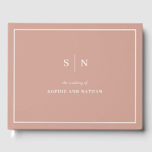 Minimal und Chic Terracotta White Border Wedding Gästebuch