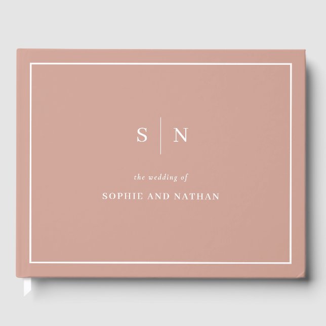 Minimal und Chic Terracotta | White Border Wedding Gästebuch (Vorderseite)