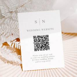 Minimal und Chic | White and Sage QR Code Wedding Begleitkarte