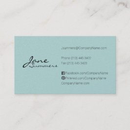Minimal und einfach Aquamarin Lila Visitenkarte