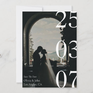 Minimal und schick, schwarz und weiß Save the Date Einladung