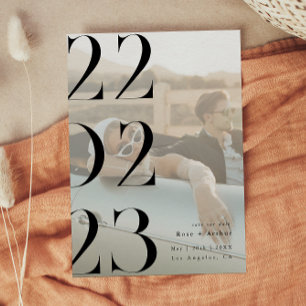 Minimal und schick, schwarz und weiß Save the Date Einladung