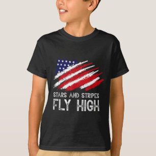 Minimal USA Patriotische Amerikanische Flagge Frei T-Shirt