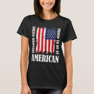 Minimal USA patriotische amerikanische Flagge Frei T-Shirt