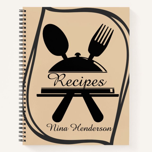 Minimal Utensil Personalisiert Notizbuch (Vorderseite)