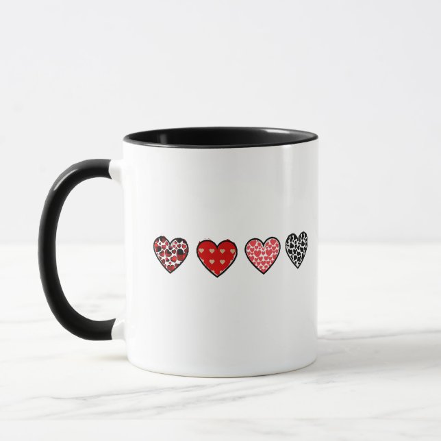 minimal valentine hearts / “cute love pattern” tasse (Links)
