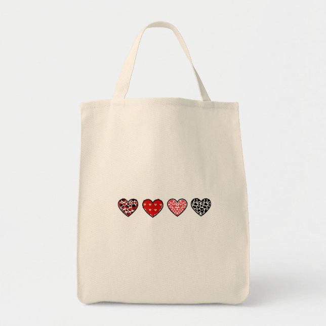 minimal valentine hearts / “cute love pattern” tragetasche (Vorne)