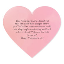 Minimal Valentine’s Day Love Quote Heart Sticker