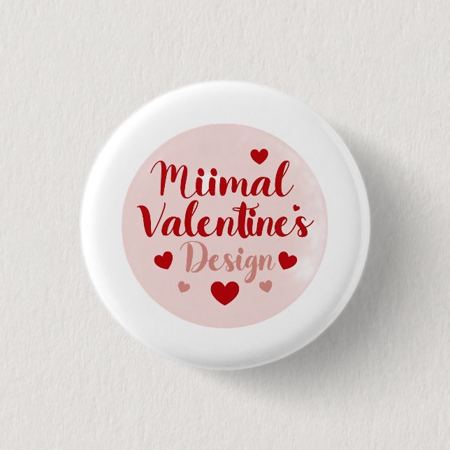 Minimal Valentine’s Day Love Typography Design | R Button (Vorderseite)