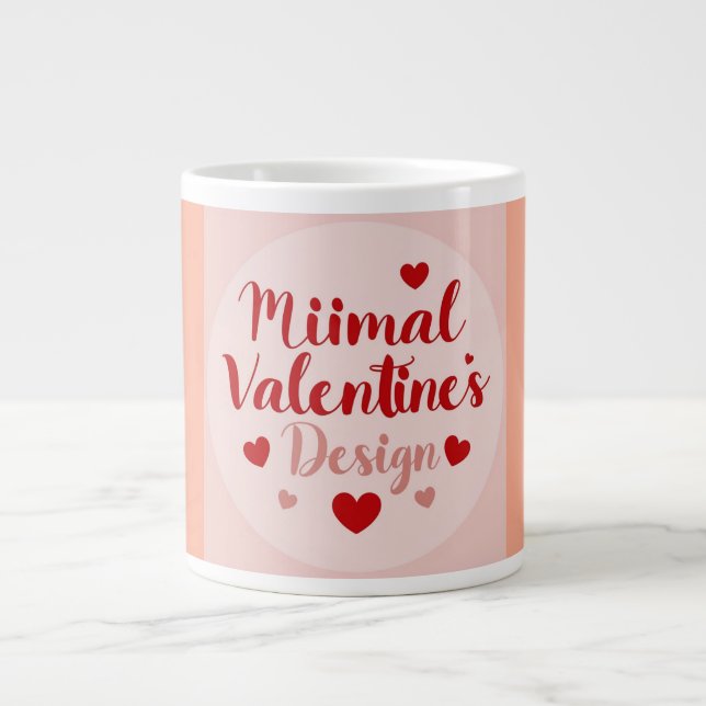 Minimal Valentine’s Day Love Typography Design | R Jumbo-Tasse (Vorderseite)
