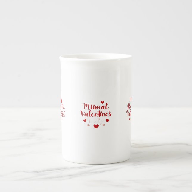 Minimal Valentine’s Day Love Typography Design | R Prozellantasse (Vorderseite)