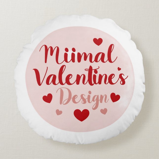 Minimal Valentine’s Day Love Typography Design | R Rundes Kissen (Vorderseite)