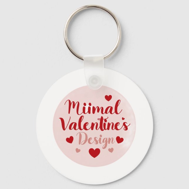 Minimal Valentine’s Day Love Typography Design | R Schlüsselanhänger (Vorderseite)
