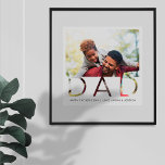 Minimal VATER Overlay Vatertag Foto Keepake Poster<br><div class="desc">Zeigen Sie dem besonderen Papa in Ihrem Leben, wie wichtig Ihnen dieser Vatertag mit einer einzigartigen personalisierten Vater Foto-Plakette. Das Design zeichnet sich durch ein schlichtes, minimales Vollbild-Foto aus, das mit "VATER"-Buchstaben versehen ist, die auf dem Foto in Weiß angeordnet sind. Personalisieren Sie mit Ihrem eigenen Foto und dem eigenen...</div>