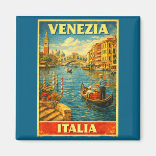 Minimal Venedig Italien Vintage Reise Venedig Magnet